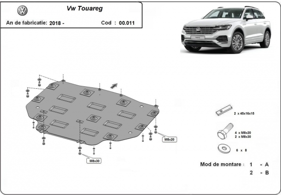 Protezione di acciaio per il cambio VW Touareg
