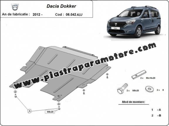 Piastra paramotore di alluminio Dacia Dokker