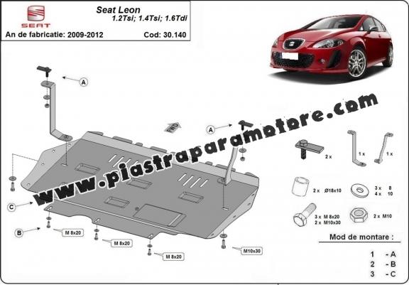 Piastra paramotore di acciaio Seat Leon Mk2