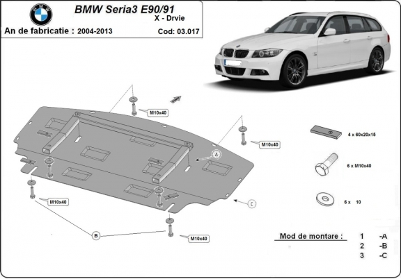 Protezione di acciaio per il radiatore BMW seria 3 - E90