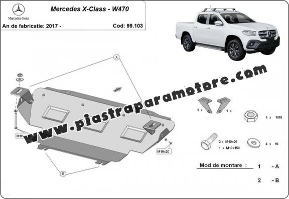 Protezione di acciaio per il radiatore Mercedes X-Class W470