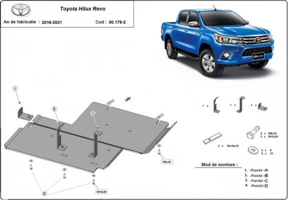 Protezione di acciaio per il differenziale Toyota Hilux Revo