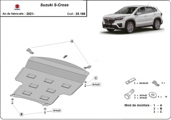 Piastra paramotore di acciaio Suzuki S-Cross