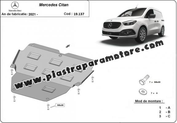 Piastra paramotore di acciaio Mercedes Citan W420