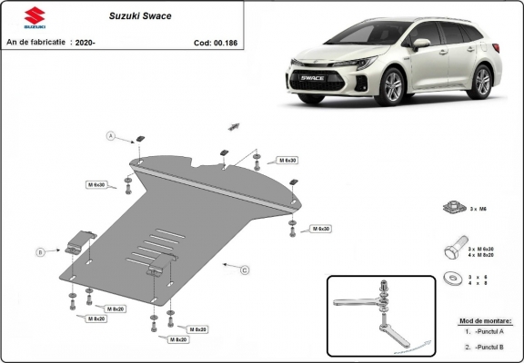 Piastra catalizzatore/cat lock di acciaio Suzuki Swace