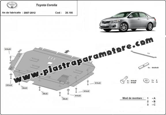 Piastra paramotore di acciaio Toyota Corolla