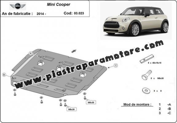 Piastra paramotore di acciaio Mini Cooper F55/56
