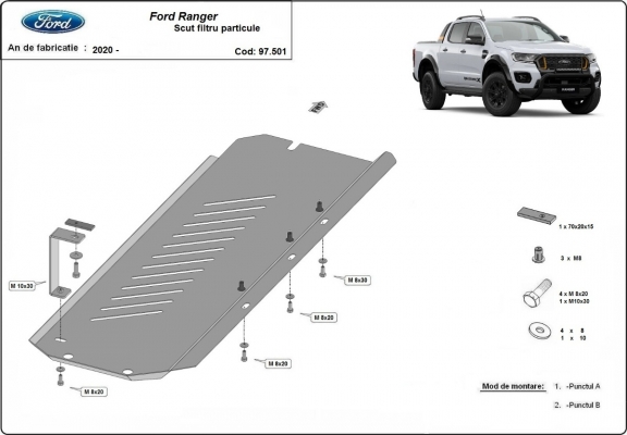 Protezione di acciaio per DPF Ford Ranger 