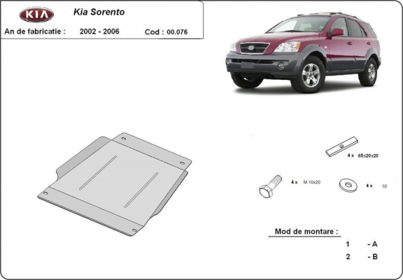 Protezione di acciaio per il cambio Kia Sorento