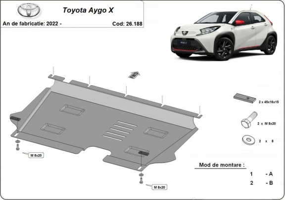 Piastra paramotore di acciaio Toyota Aygo X