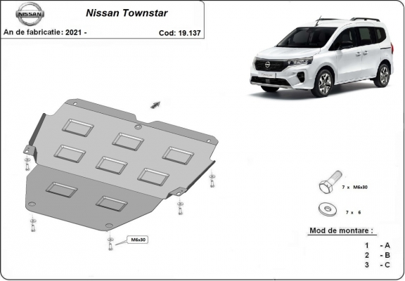 Piastra paramotore di acciaio Nissan Townstar