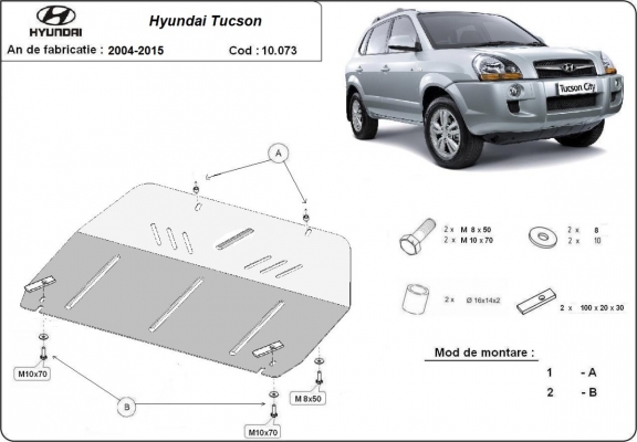 Piastra paramotore di acciaio Hyundai Tucson
