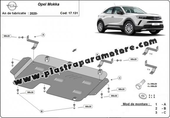 Piastra paramotore di acciaio Opel Mokka B