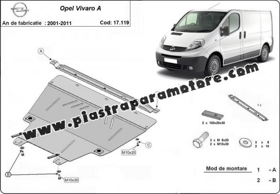 Piastra paramotore di acciaio Opel Vivaro A 