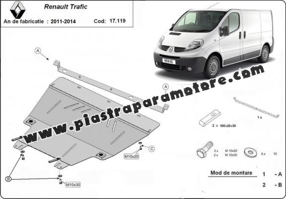 Piastra paramotore di acciaio Renault Trafic 2 (2011-2014)