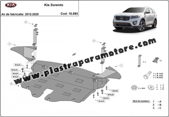 Piastra paramotore di acciaio Kia Sorento UM