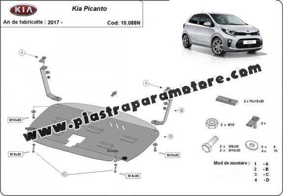 Piastra paramotore di acciaio Kia Picanto