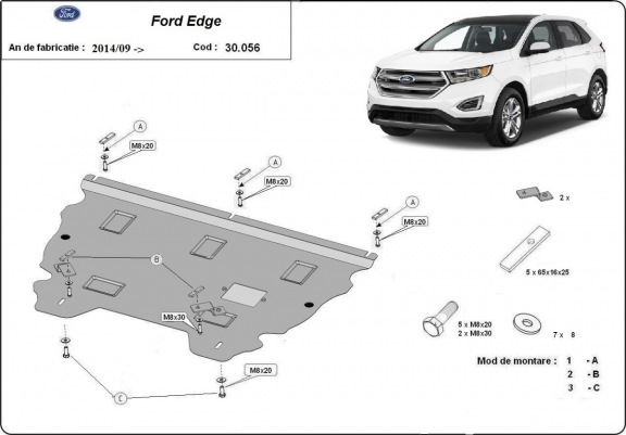 Piastra paramotore di acciaio Ford Edge