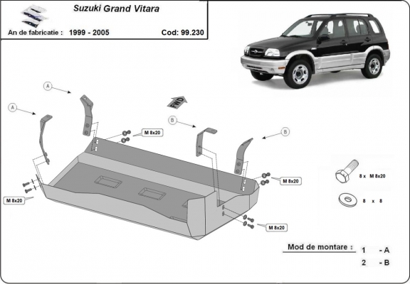 Protezione di acciaio per il serbatoio Suzuki Grand Vitara