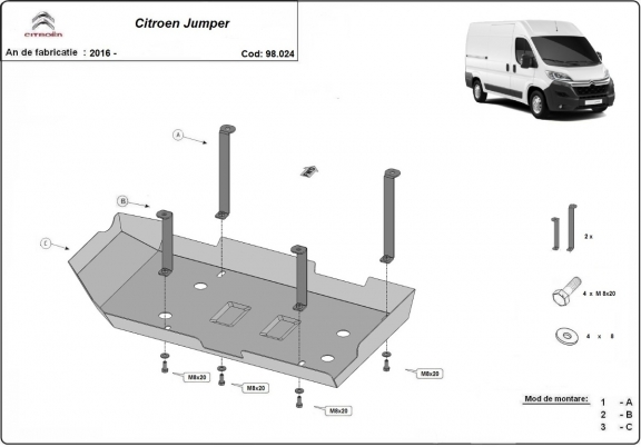 Protezione di acciaio per il AdBlue Citroen Jumper