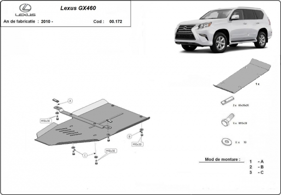 Protezione di acciaio per il cambio Lexus GX460