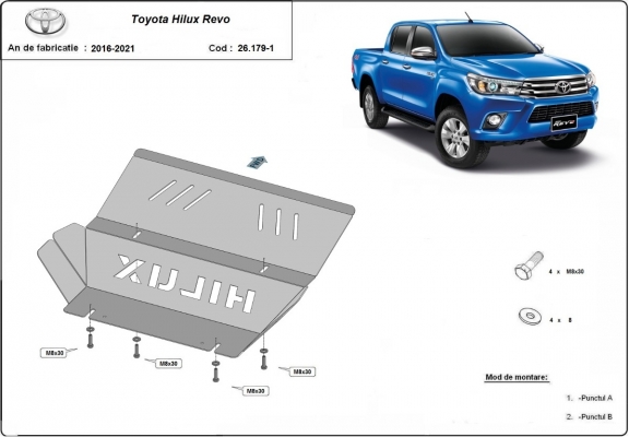 Protezione di alluminio per il radiatore Toyota Hilux Revo