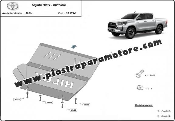 Protezione di alluminio per il radiatore Toyota Hilux Invincible