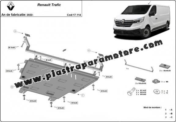 Piastra paramotore di acciaio Renault Trafic 3 facelift