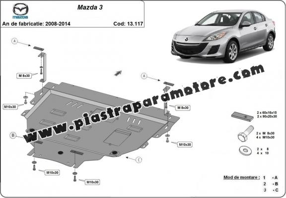 Piastra paramotore di acciaio Mazda 3