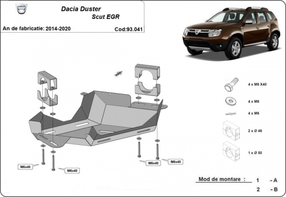Protezione di acciaio per Valvola EGR Dacia Duster