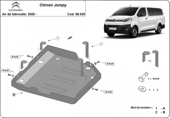 Protezione di acciaio per il AdBlue Citroen Jumpy