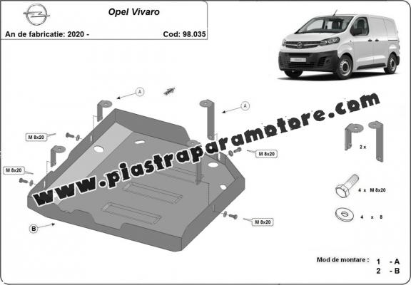Protezione di acciaio per il AdBlue Opel Vivaro C 