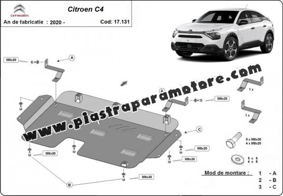 Piastra paramotore di acciaio Citroen C4