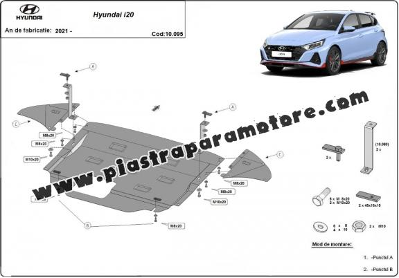 Piastra paramotore di acciaio Hyundai i20