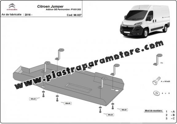 Protezione di acciaio per il AdBlue Citroen Jumper