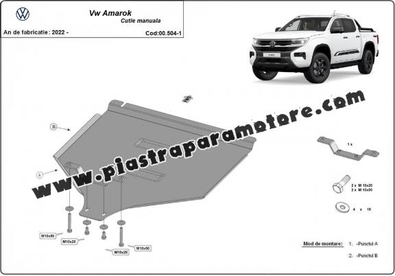 Protezione di acciaio per il cambio manuale Volkswagen Amarok 2