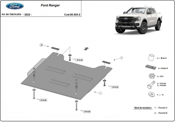 Protezione per la ripartitore Ford Ranger