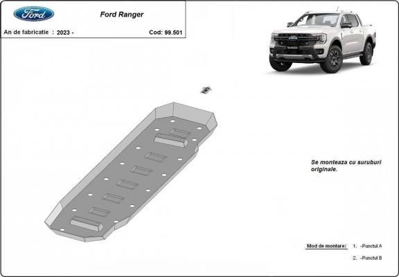 Protezione di acciaio per il serbatoio Ford Ranger