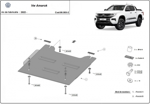 Protezione per la ripartitore Volkswagen Amarok 2 