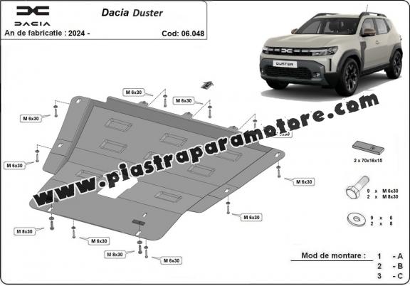 Piastra paramotore di acciaio Dacia Duster - 4x2