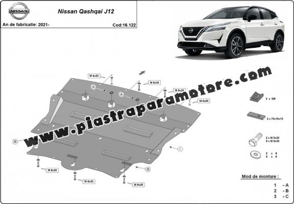 Piastra paramotore di acciaio Nissan Qashqai J12