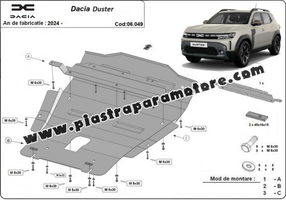 Piastra paramotore di acciaio Dacia Duster - 4x4