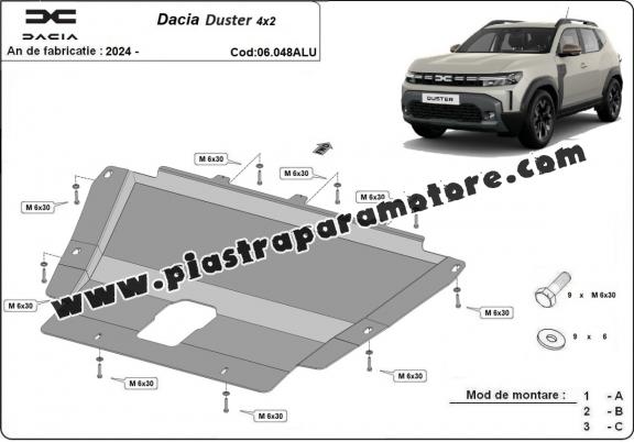 Piastra paramotore di alluminio Dacia Duster - 4x2 +4x4