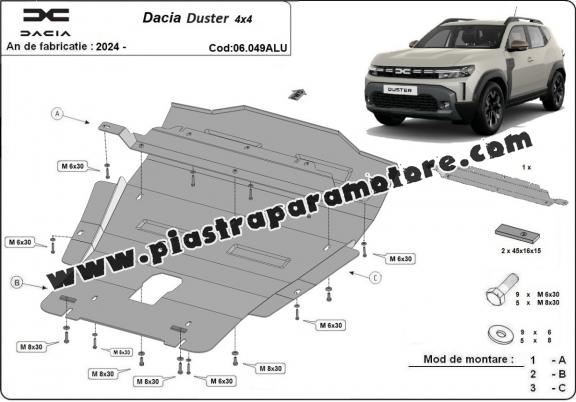 Piastra paramotore di alluminio Dacia Duster- 4x4