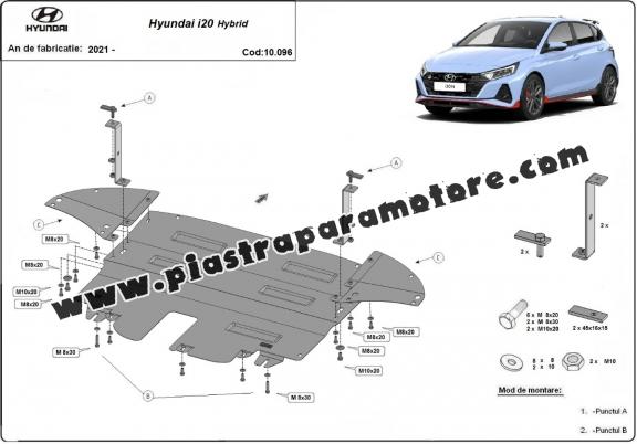 Piastra paramotore di acciaio Hyundai i20 Hybrid