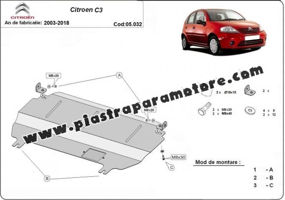 Piastra paramotore di acciaio Citroen C3