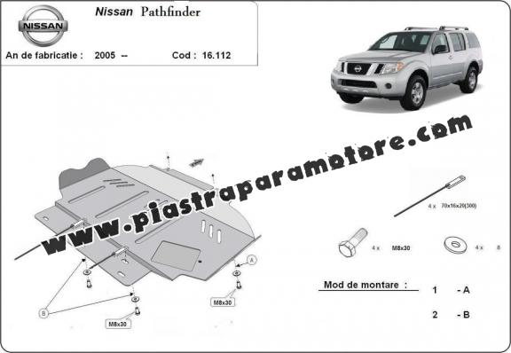 Piastra paramotore di acciaio Nissan Pathfinder