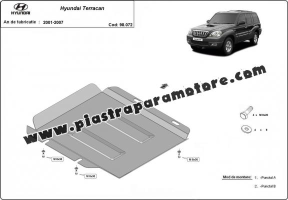Protezione di acciaio per il  cassa di trasferimento Hyundai Terracan