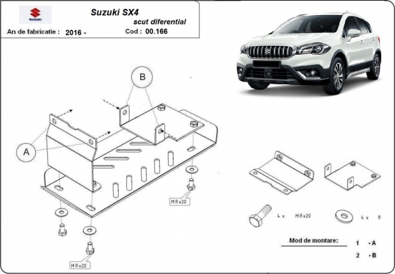 Protezione di alluminio per il differenziale Suzuki SX4