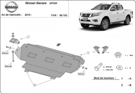 Protezione di acciaio per il radiatore Nissan Navara NP300 - D23